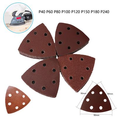 20 Piezas Papel de Lija Triangular de 90 mm Disco de Lija de Gancho y Bucle Herramientas Abrasivas para Lijar Grano 40-240