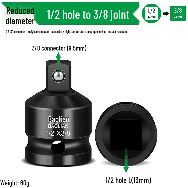 Heavy Duty Chrome Moly Steel Socket Adapter for 1/2 to 3/4-inch or 1-inch Ratchet Wrenches