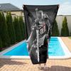 Medieval Knight Templar Beach Towel Flat Print Crusader Warrior Sword Bath Towels Quick Dry for Men Travel Outdoor Gift
