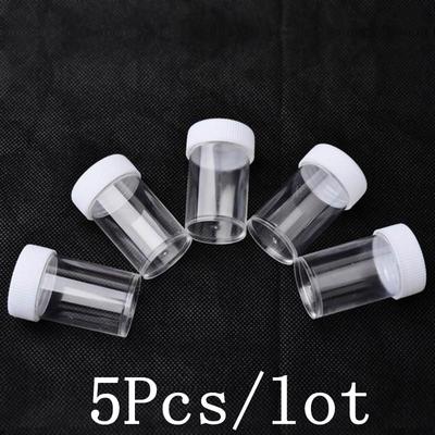 5Pcs/lot Portable Cosmetic Jar Empty Pot Plastic Box Storage Container Makeup Nail Art Bead Round Transparent Bottle Creme