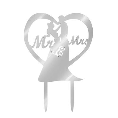 Romantic Acrylic Cake Topper Hollow Cake Accessory Romantic Acrylic Wedding Cake Topper Decoration Party Supplies