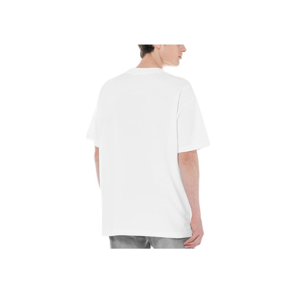 Calvin Klein Embroidered Logo Oversized Crewneck T-Shirt Unisex Tops White J322847-YAF