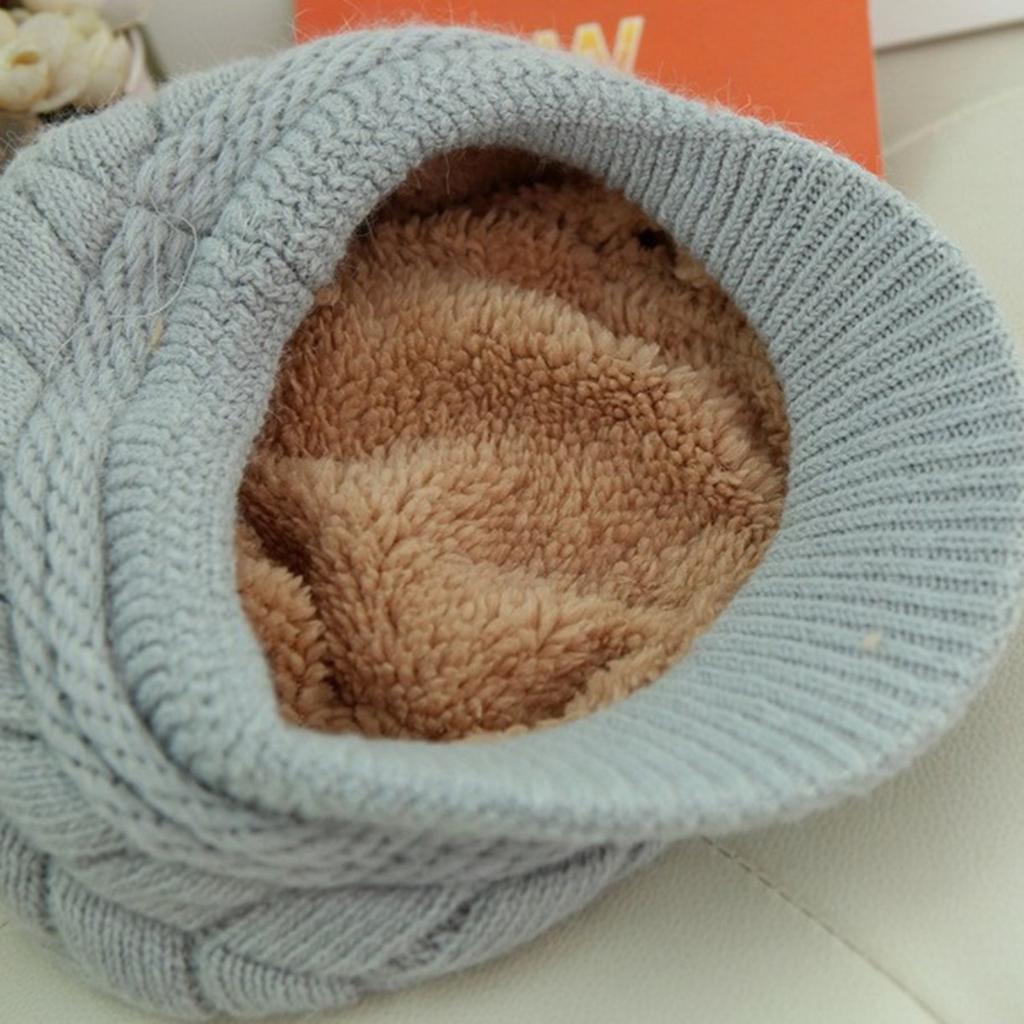 Knitted Hat, Knitted Hat, Velvet Hat, Hat with Brim, Warm Hat, Ear Protection Hat