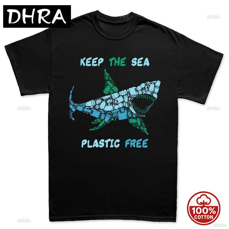 Unisexs Shark Plastic Mosaic Great White Hand Drawn EnvironUnisext Protest T Shirt Tee Top Tshirt Short Sleeve Tee Breathable Funny S