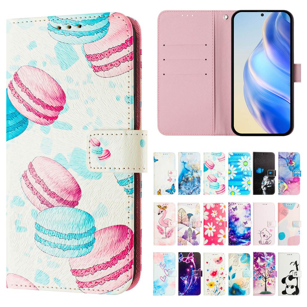 Applicable to Motorola G37 Power mobile phone leather case painted three card flip G67/G77/G87