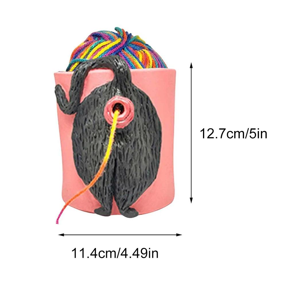 With Handmade Holes Woolen Knitting Storage Basket Wooden Yarn Bowl Wool Holder Organizer Knitting Crochet Weaving Tools