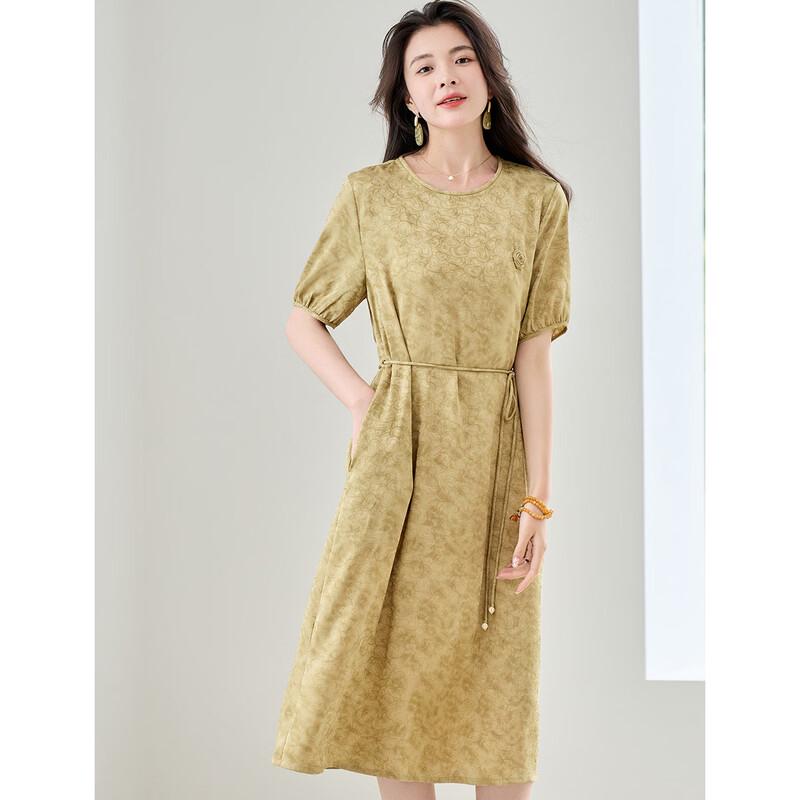 ORIGIN Women s Printed Round Neck 3/4 Sleeve Midi Dress 2XL