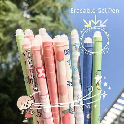 6 teile/satz Löschbaren Gel Stift für Kinder Kawaii Cartoon Kaninchen Bär Stil Schreibwaren Gel Stift 0,5mm Blau Farbe Löschbaren schreiben Stift