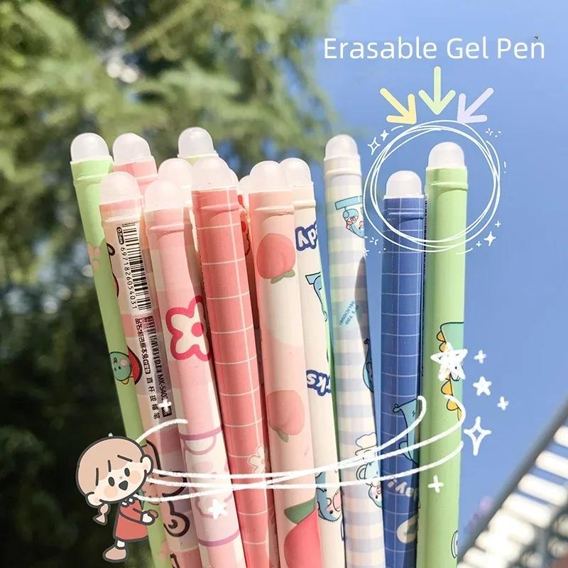 6 pz/set Penna Gel Cancellabile per Bambini Kawaii Cartone Animato Coniglio Orso Stile Penna Gel Cancelleria 0.5mm Colore Blu Penna da Scrittura Cancellabile