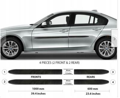 BMW 3 2012-2018 - Bandes de portes latérales NOIRES