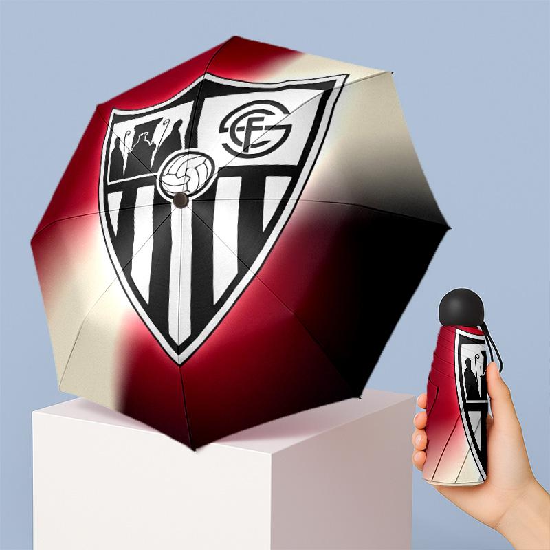 Sevilla FC Mini 5 Fold Pocket Umbrella Compact Lightweight Anti UV Rain Sun Protection Umbrella Portable Travel Umbrella
