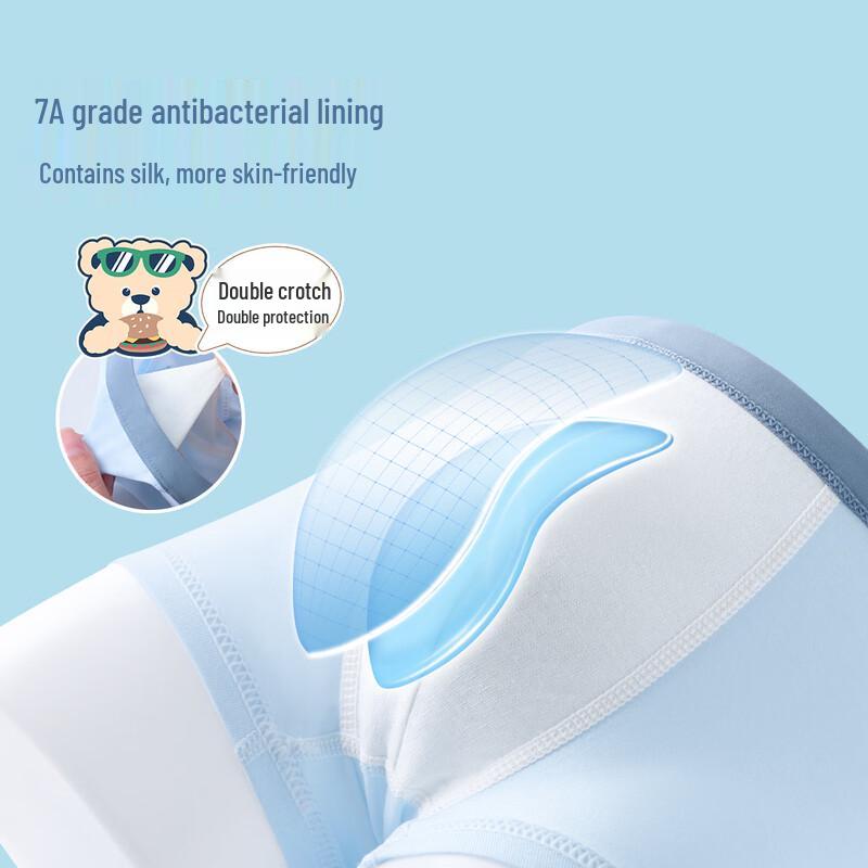Yiershuang 7A Antibacterial Boys' Boxer Briefs 3-Pack