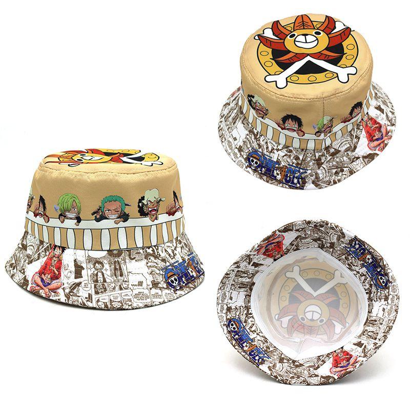 One Anime Piece Cartoon Print Fisherman Hat Outdoor Sun Hat Casual Basin Hat