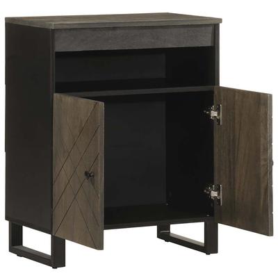 Sideboard In Black 60 X 33 X 75 Cm Solid Mango Wood
