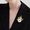 Korean High-quality Green-leaved Daisy Flowers Brooches for Women Fashion Temperament Fixed Clothes Suits Accessories Jewelry