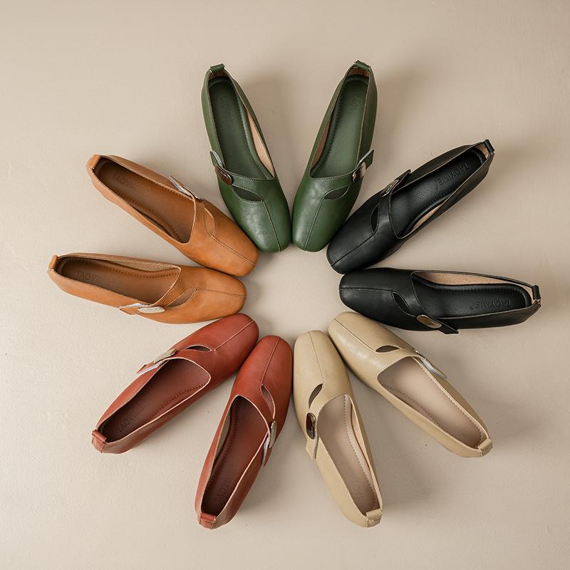 2025 spring new retro fashion shallow mouth temperament trendy fit square heel fashion single shoes square head Mary Jane shoes women