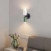 Nordic LED Wall Lamp Cream 2Head Macaron Fixture Column Black Bedside Decor E27 Wall Sconce For Aisle Living Room Home Luminaire