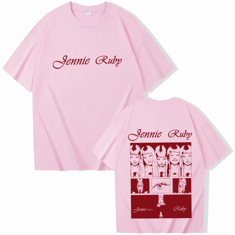 Jennie Ruby Album 2025 Printing T-Shirt Harajuku Unisex Fan Gift