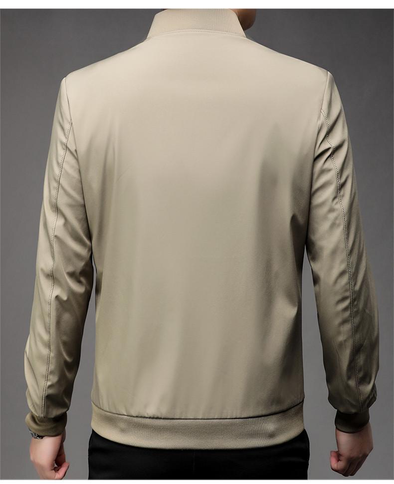 Men's Solid Color Long Sleeve Casual Business Jacket for Middle-aged Dads