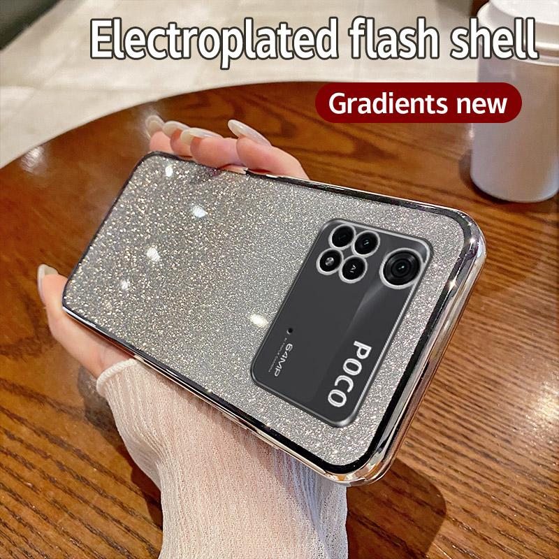 

Чехол для Xiaomi Poco M4 Pro 4G Чехол для телефона Xiaomi Poco M4Pro 4G Блестящий блестящий силиконовый объектив камеры Мягкая задняя крышка For Poco M4Pro 4G