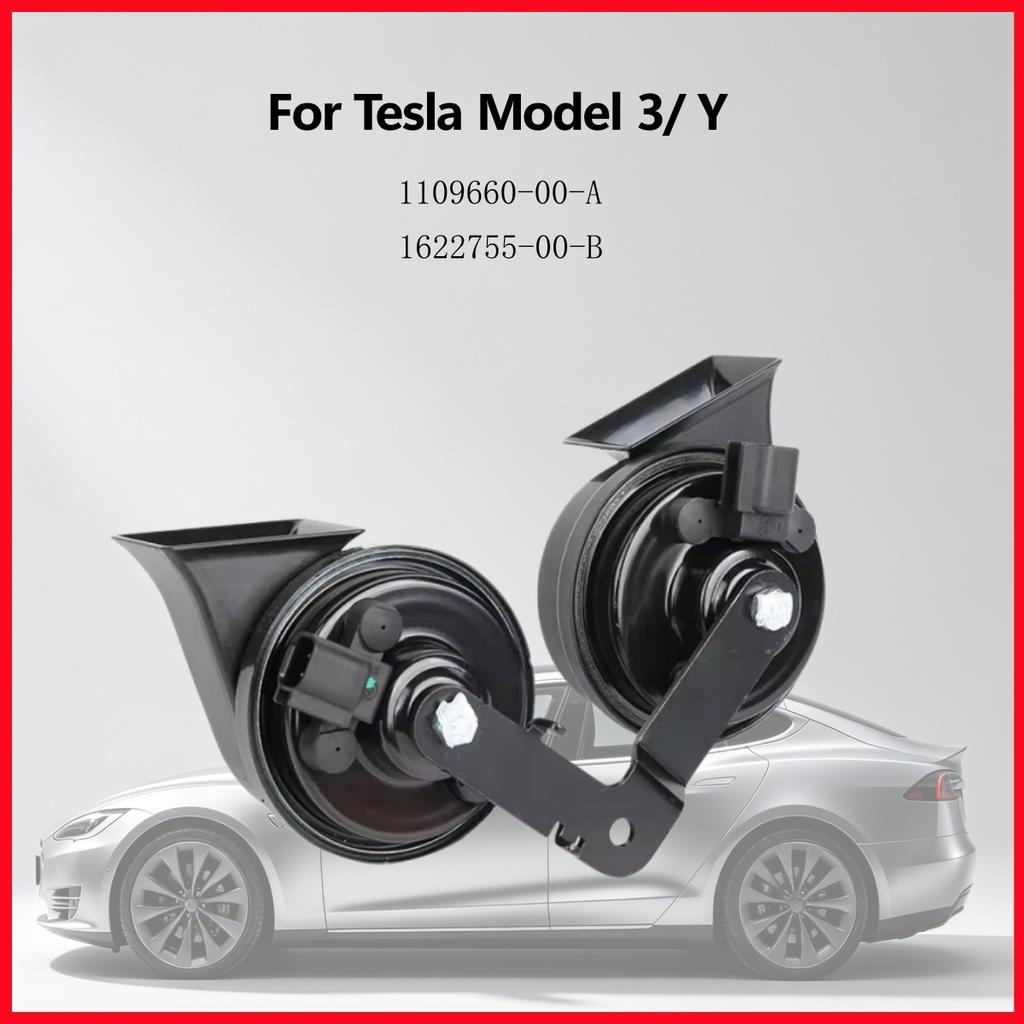 1622755-00-B 1109660-00-A For Tesla Model 3/Y Air Electric Loud Snail Horn Double Dual-Tone Whistle Sound Speaker Replacement