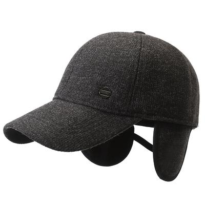 Middle-Aged Cap Men's Baseball Cap Outdoor Ear Protection for Elderly Thick Warm Autumn Winter Woolen Peak Cap
