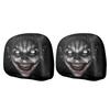 Halloween Car Headrest Cover with Scary Pattern - Printed Headrest Protector for Car Interior Decor
