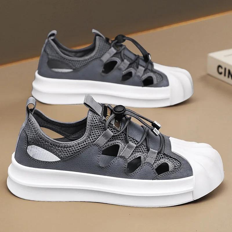 

Летние модные новые туфли Shell Headboard Shoes Повседневная обувь Маленькая и легкая универсальная полая дышащая спортивная обувь для студентов 39 серый