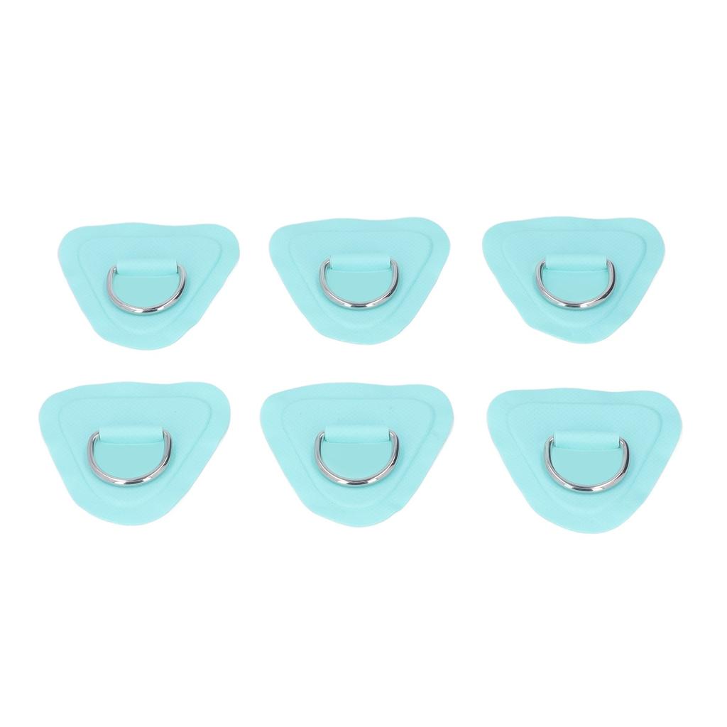 6Pcs PVC D Ring Patch Elastic Rope Set Stainless Steel D Ring Patch Bungee Cord Set for Inflatable