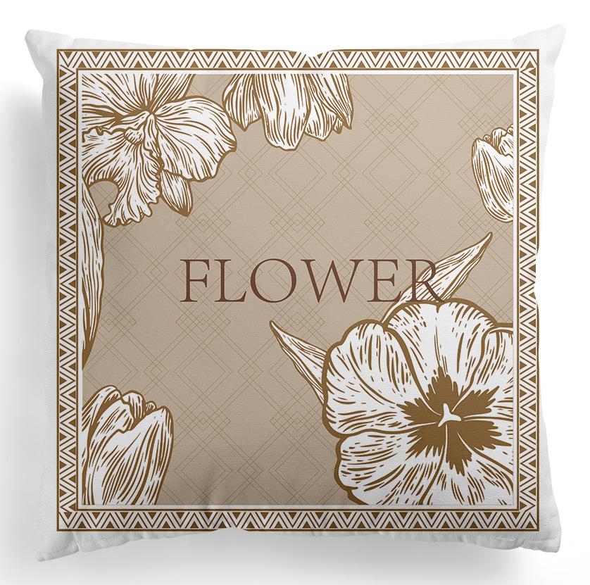 European-style Flower Pillowcase, Retro American Rose Flower Printed Pillow and Cushion Cover