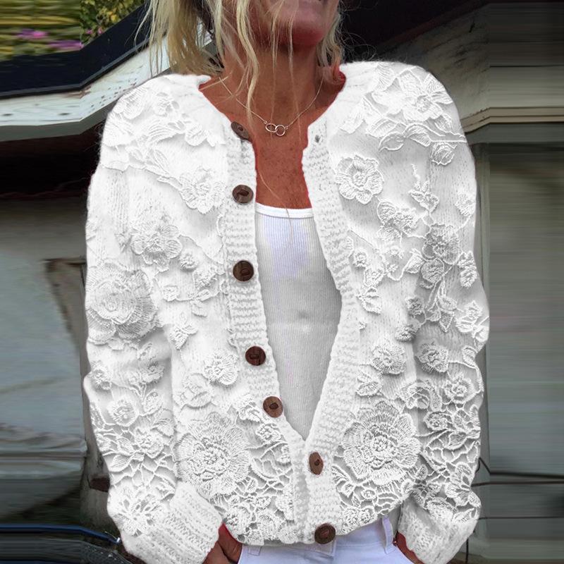 2026 foreign trade new 3D digital printing cardigan knitted jacket women's clothing early spring and autumn factory wholesale