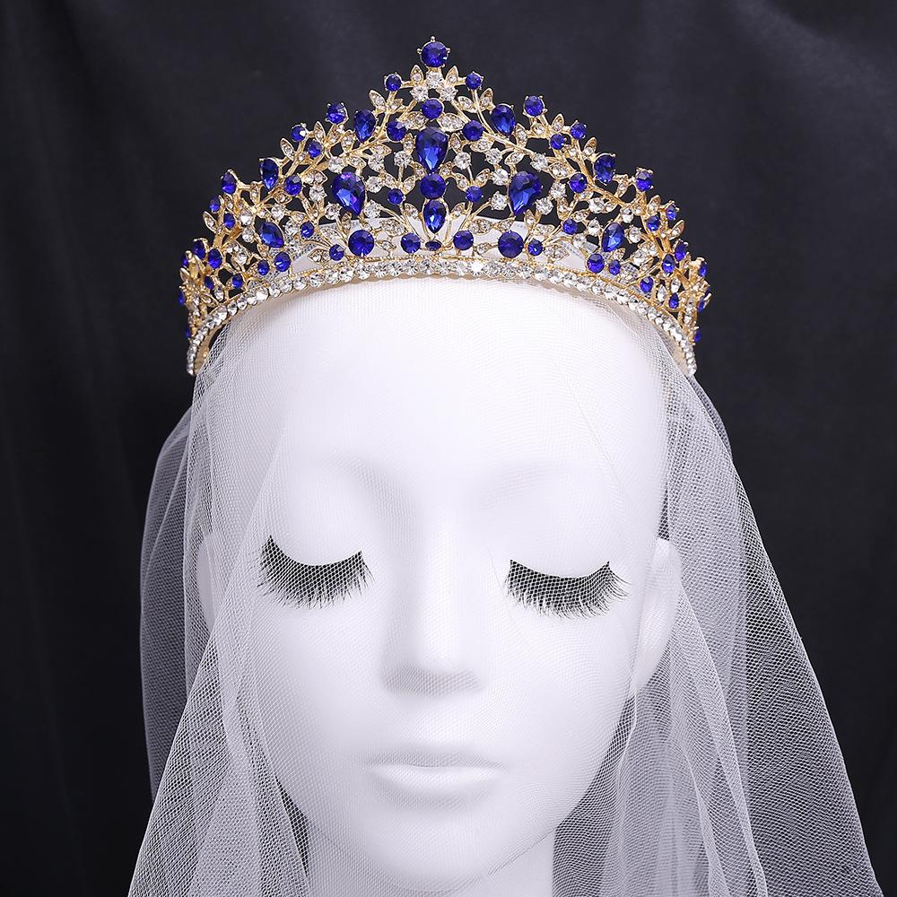 Luxuriöse Brautkrone, Ballkleid-Kopfschmuck für die Königin, handgefertigte Haarkrone mit Diamanten