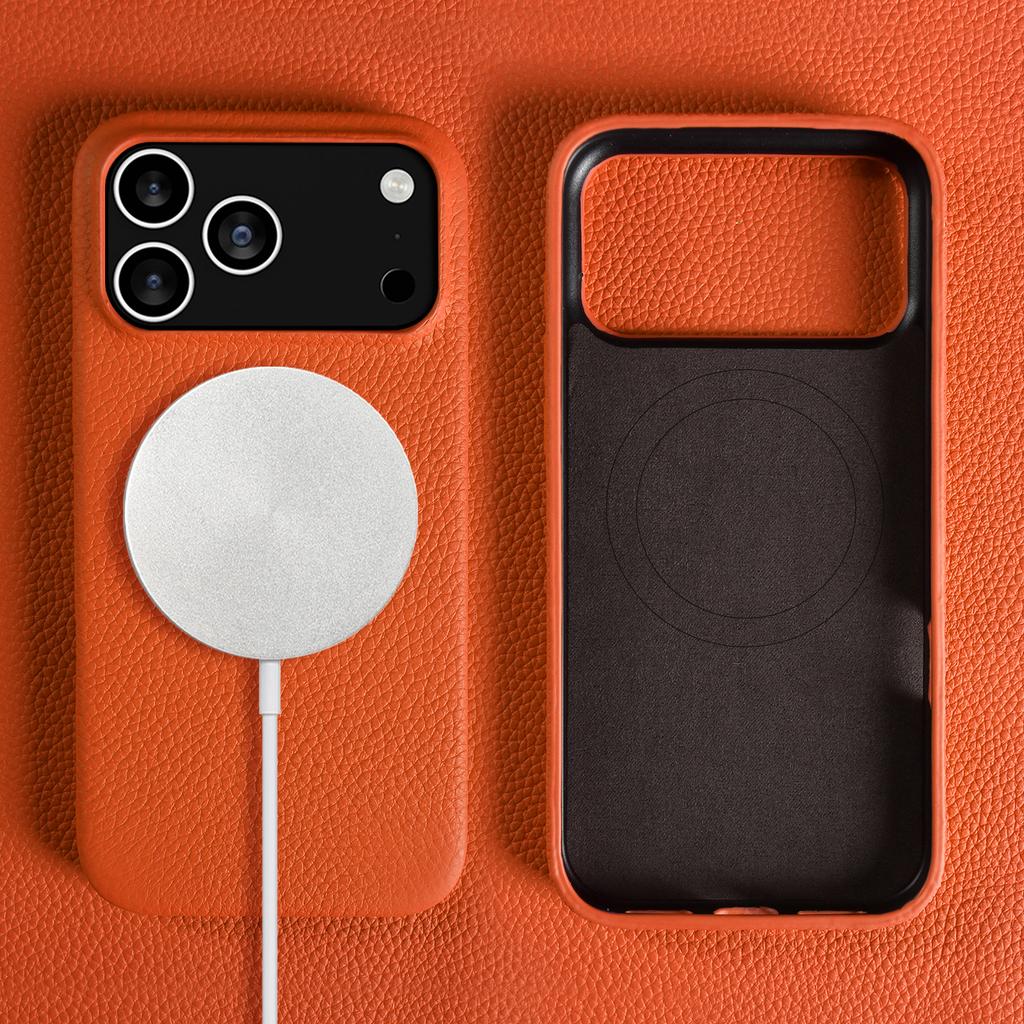 Custodia in Pelle di Vacchetta Magnetica All-inclusive per iPhone 17 Pro Max Air 16 Pro 15 14 13 12 11 Guscio per Cellulare di Lusso di Alta Gamma