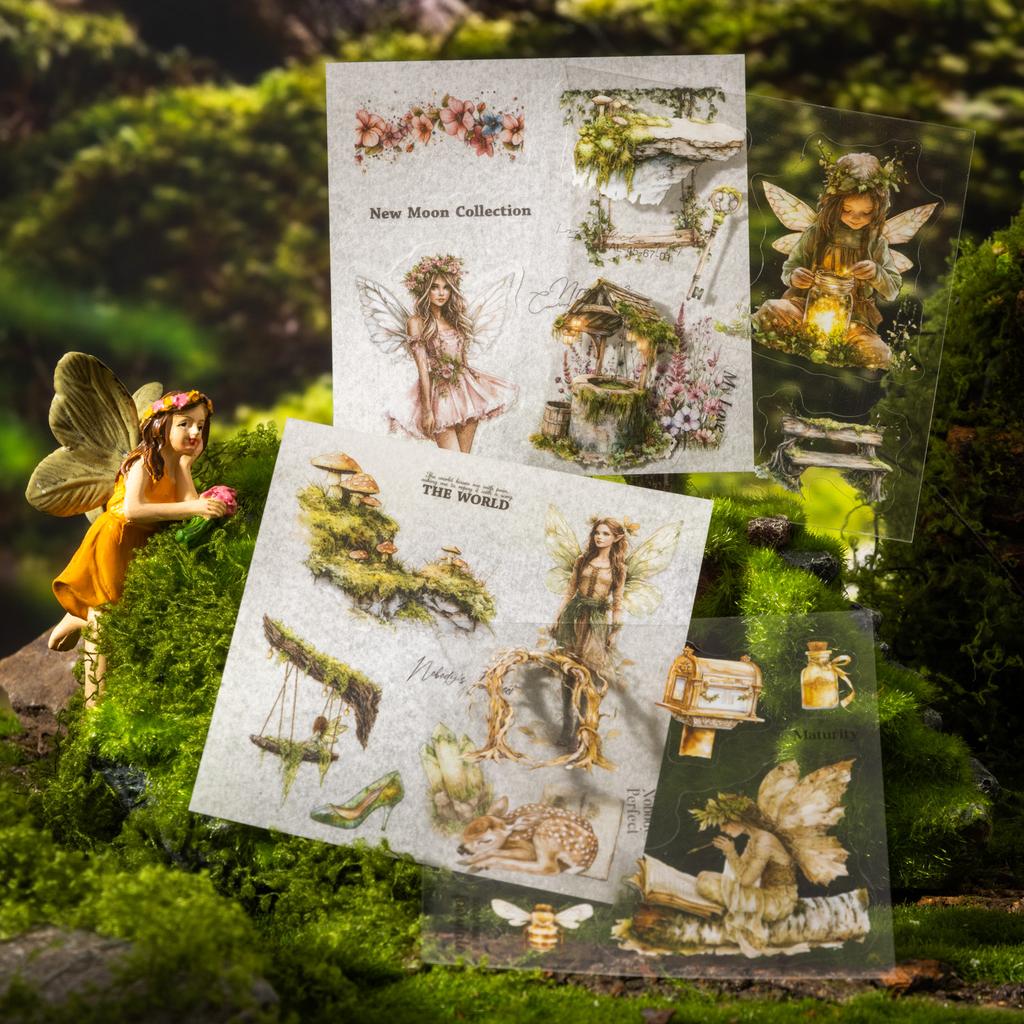 Forest Elf Theme Sticker Book 20 Sheets/Bag For Scrapbooking DIY Collage Material Background Decoration Journal Supplies