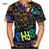 Funny Math Formula 3D Printed Graphs T-shirts Summer Casual Round Neck Short-sleeved Men's T-shirts