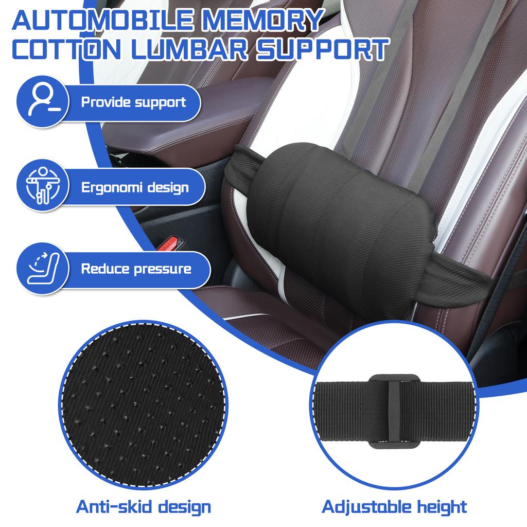 Car Seat  Lumbar Support Pillow Ergonomic Memory Foam Office Chair Back Cushion Relieve Back Pain Pad Lower Back Pillow