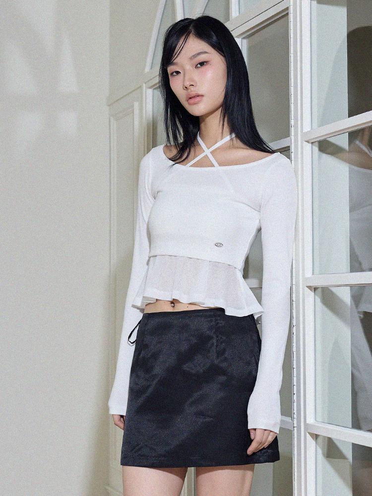 ITOV SEOUL Layered Crop T-Shirt Wh