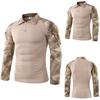 Men Tactics Camouflage Long-Sleeve Beefy Muscle Basic Solid Blouse Tee Shirt Top