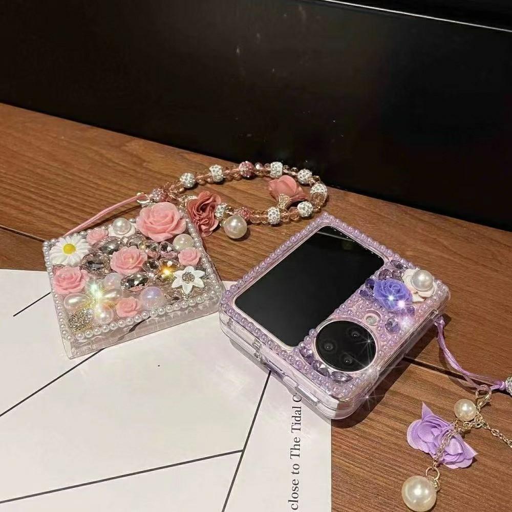 Applicable OPPOFindN3flip mobile phone case findn2flip folding protective case diamond flower bracelet women's model