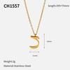 Hot Selling 18k Arabic Letter Pendant Stainless Steel Necklace Stylish Simple Titanium Steel Clavicle Chain
