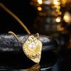 Design Originale Personalità Esagerata Anello in Argento Sterling S925 Perla Naturale Donna Texture di Nicchia Senso High-End Lusso Leggero