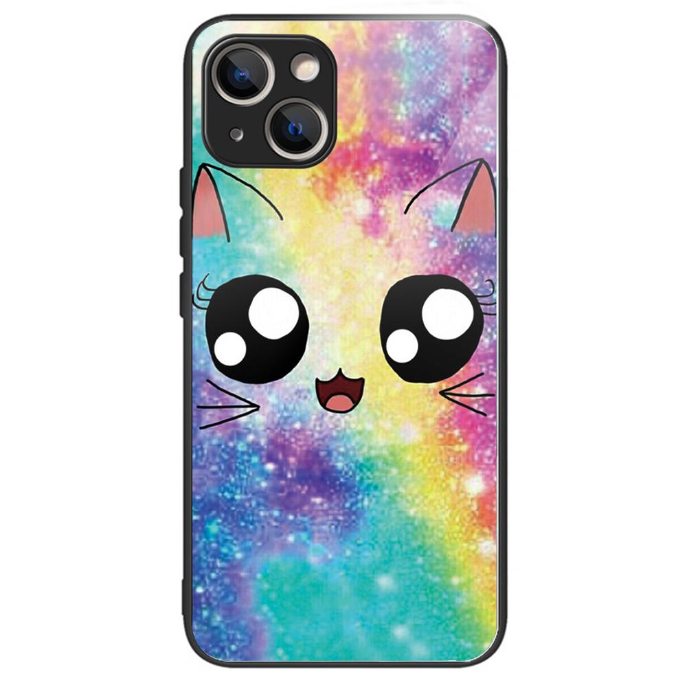 Tempered Glass+TPU Case for iPhone 15 Phone Cover Pattern Printing