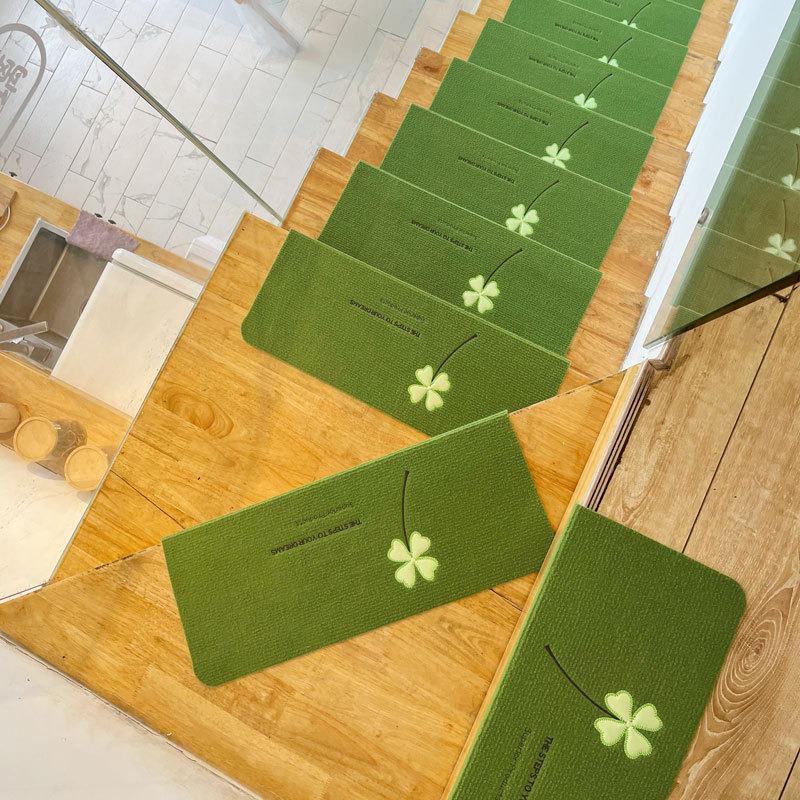 Luminous Self-Adhesive Stair Tread Mats - Splicable, Glue-Free, Solid Wood Protection Carpets