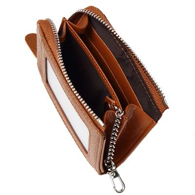 Shoebill Pass Case Commuter Purse Coin Purse Key Chain Coin Case Leather Genuine Leather Brown Men's Women's