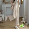 Plus Size Ice Silk Wide Leg Cropped Pants - Trendy Korean Style for Spring & Summer