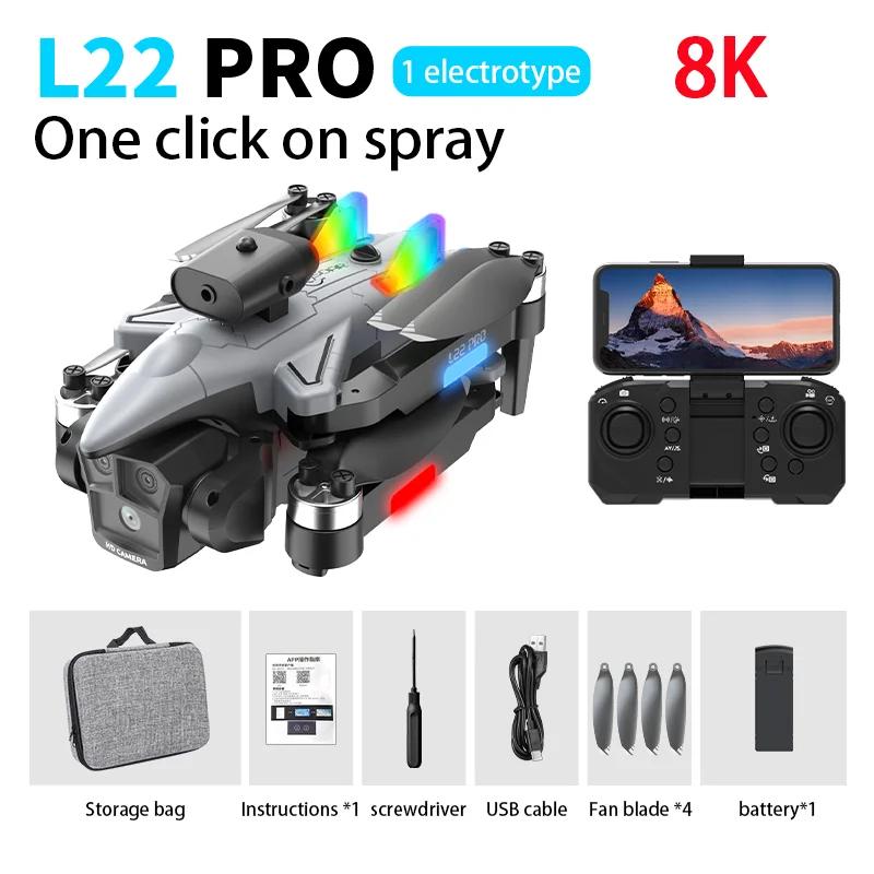 2025 New L22 PRO Drone 8K HD Professional Triple Camera Brushless Obstacle Avoidance Optical Flow Foldable RC Dron Toys Gifts