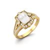 1.00 Cts Cushion Pearl 925 Sterling Silver Gold Vermeil Solitaire Split Shank Wedding Women Ring