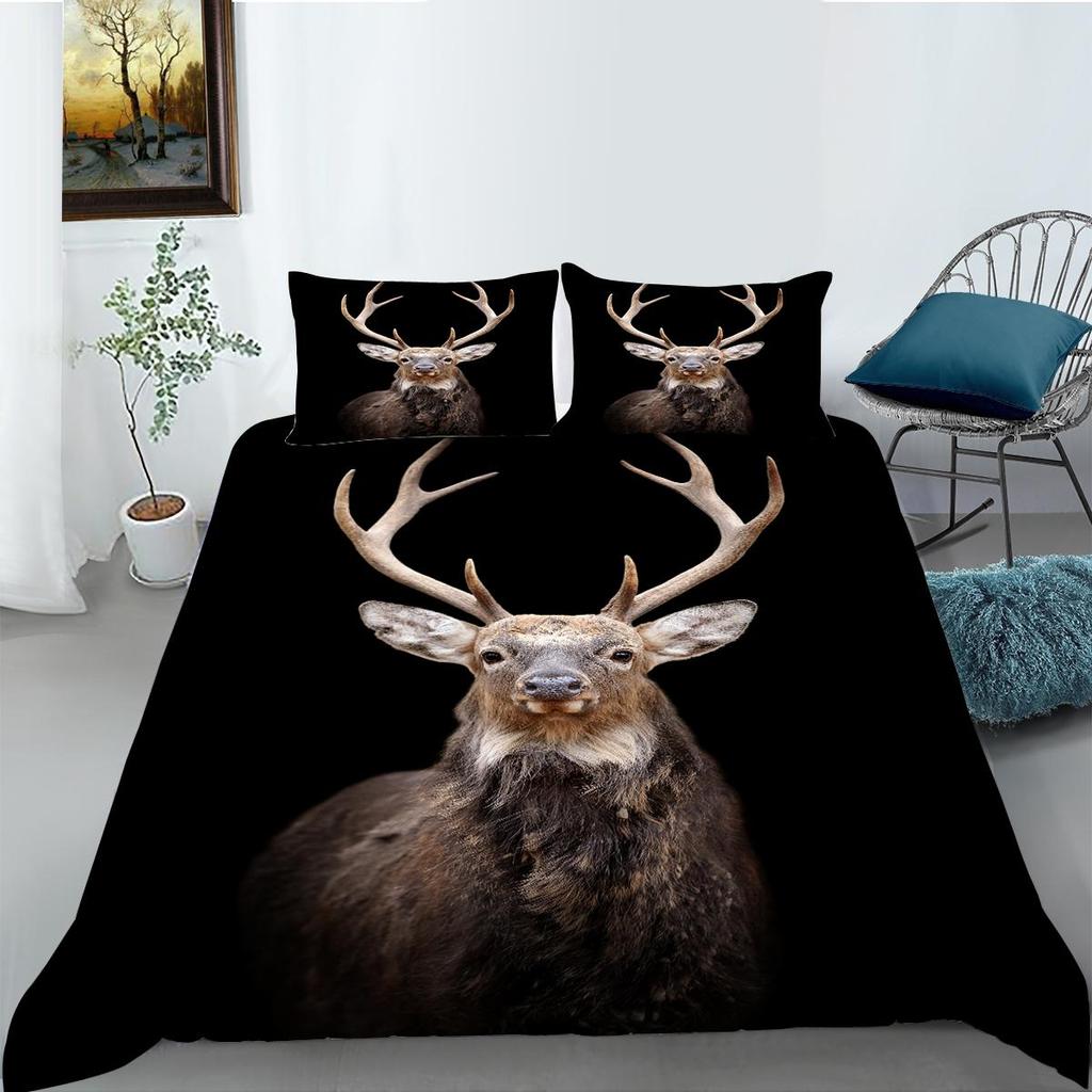 3D-Digitaldruck-Bettwäsche-Set, Bettbezug und Kissenbezug, Einzelbett, Doppelbett, große Tiermuster-Bettwäsche mit Reißverschluss, saubere, bequeme Bettwäsche