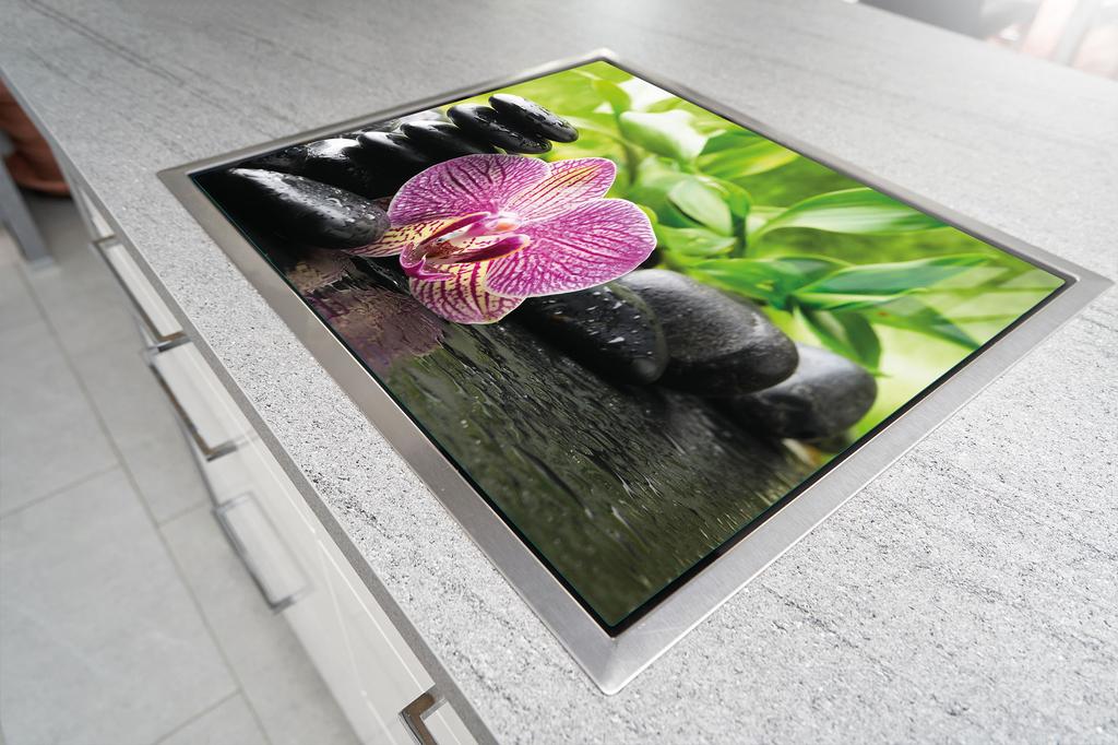 SZKLANA DESKA DO KROJENIA 52x30 ORCHIDEA