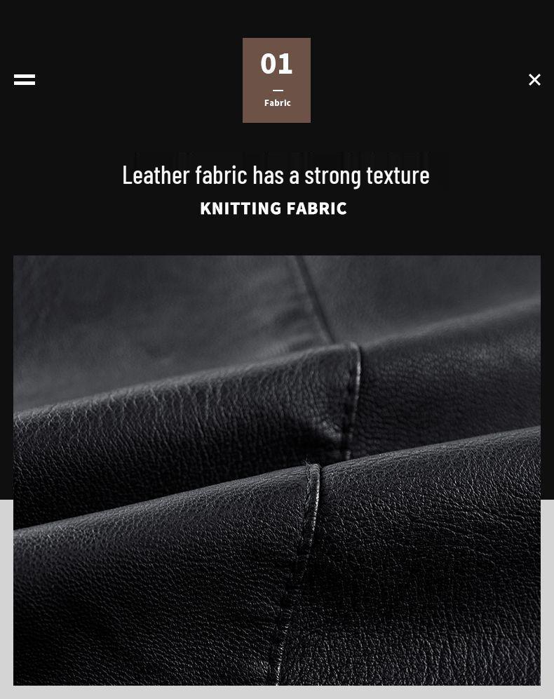 Men's Slim Fit Stand Collar Motorcycle Leather Jacket for Spring and Autumn